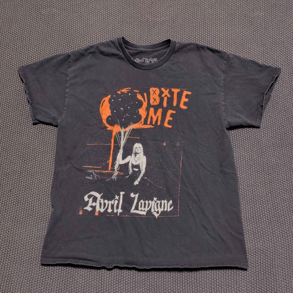 Avril Lavigne Graphic T-Shirt Unisex XL Black Bite Me Summer Tour 2022 Merch